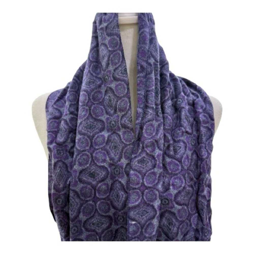 🆕 Park Avenue Purple 100% Viscose Scarf – Geometric Circle Pattern